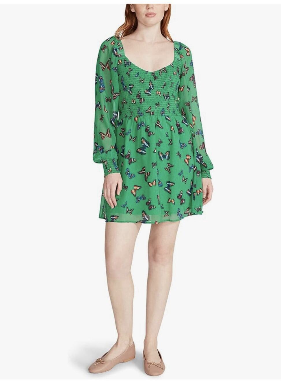 Steve Madden Apparel Women's Color Me Lucky Butterfly Print Dress sz small NWT